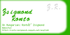 zsigmond ronto business card